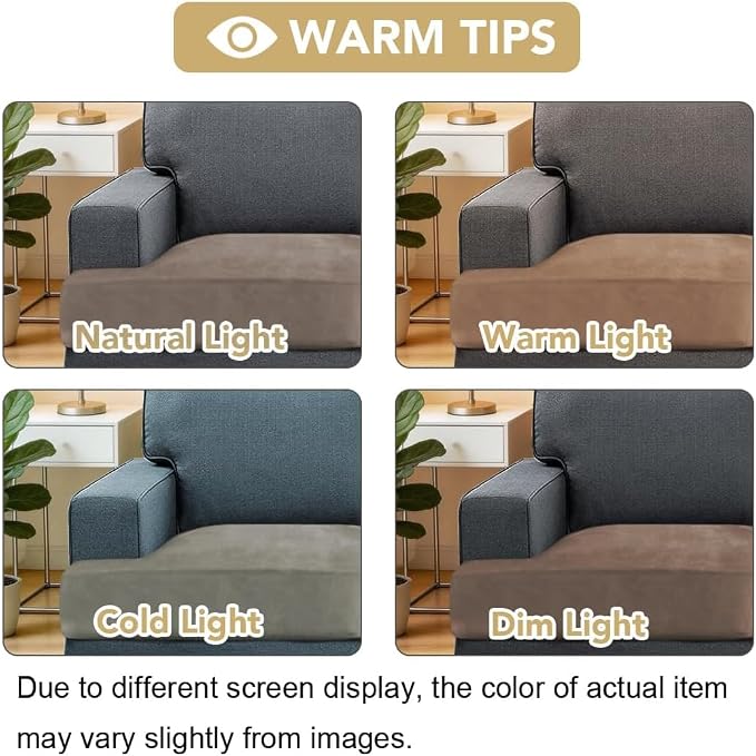 H.VERSAILTEX Stretch Velvet T Cushion Chair Covers for Living Room Armchair Sofa Cover Couch Cover Slipcover T Cushion Seat Cover Stay with Elastic Bands(Armchair, Taupe)