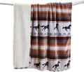 Carstens, Inc. Ultra Premium Super Soft Plush Sherpa Fleece Oversized Throw Blanket 54" x 68", Running on the Range
