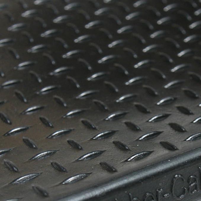Rubber-Cal Diamond-Plate Non-Slip Rubber Tread Stair Mats (6 Pack), Black, 9.75" X 29.75"