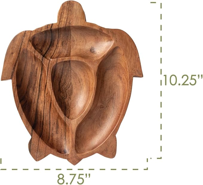 Karma Acacia Wood Boot Shaped Serving Bowl | Divided Dessert Dish, Serving Trays Platters, Wood Accent-Plates
