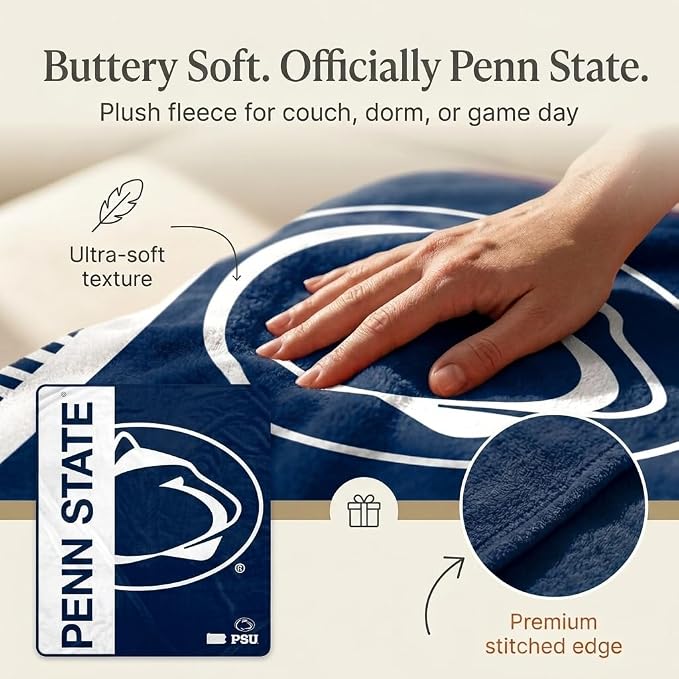 Proformance Home NCAA Penn State Nittany Lions Endzone Ultra Soft Tailgate Throw