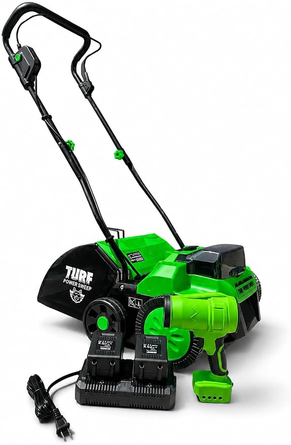 Turf Power Sweep™ MAX + Turf Power Jet™ 40V Cordless Artificial Turf Sweeper & Blower Combo Lifts Flattened Fibers, Removes Debris & Pet Hair