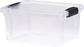 Superio Small Clear Storage Box with Lid, 6.6 Quart Plastic Container Bins for Organizing, Stackable Crates, BPA Free, Non Toxic, Odor Free, Organizers for Home, Office, School, and Dorm