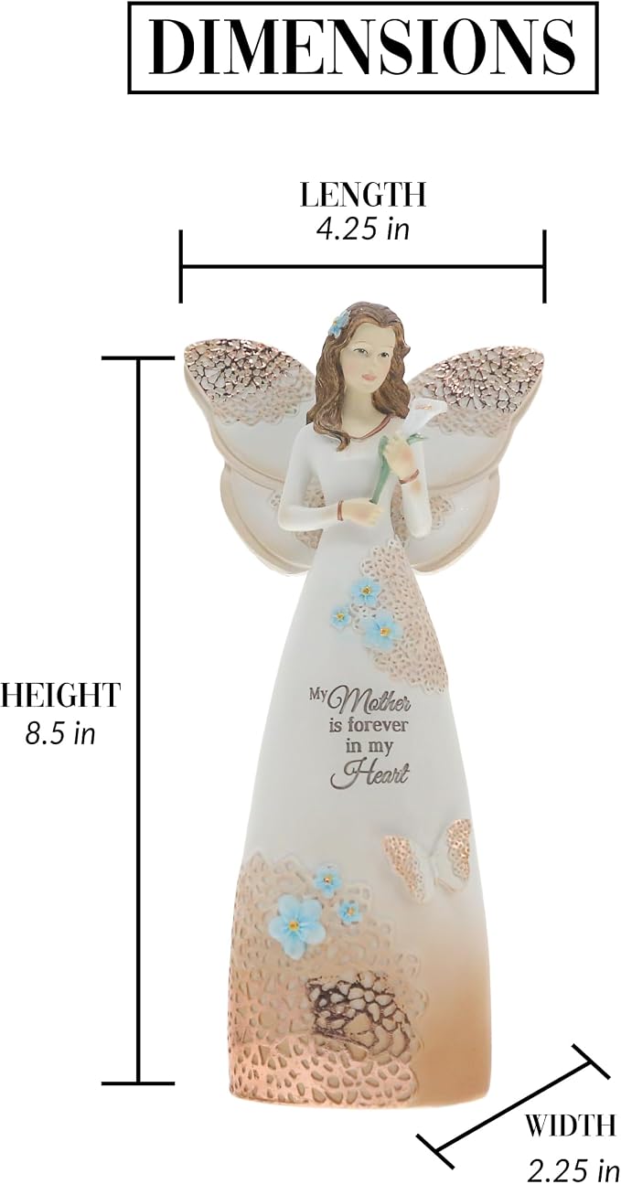 Pavilion Gift Company 19043 Light Your Way Memorial Mother Angel Figurine, 9-Inch