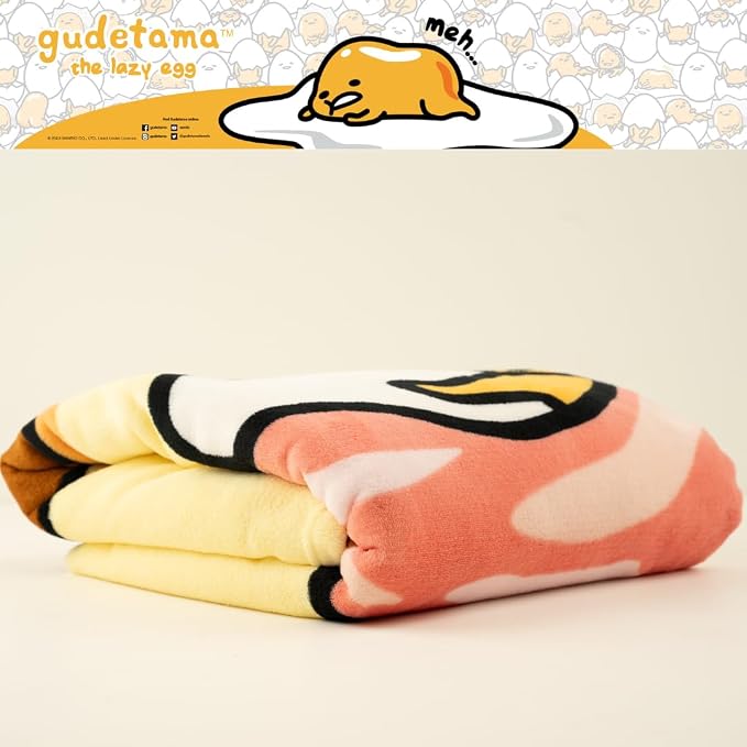 Collectibles Gudetama Bedding Super Soft Cozy Blanket, 62 in x 90 in, (Officially Licensed Product) by Franco