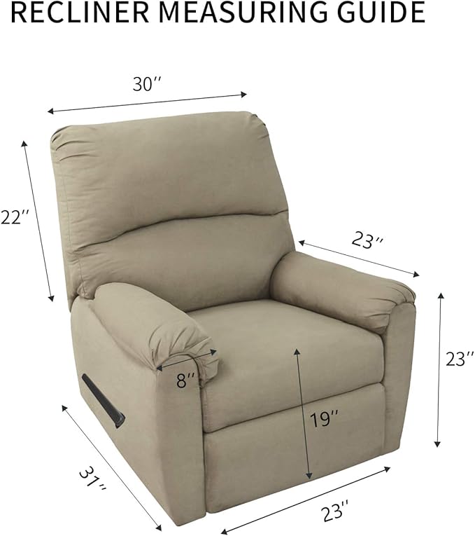 PureFit Stretc Recliner Chair Covers Fleece Soft Couch Covers for Sofa | Chocolate 4-Pieces Recliner Slipcover Pocket Couch Protector, Fleece Sofa Cover Washable with Non Slip Elastic Bottom
