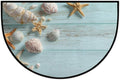 Starfish Wood Half Round Door Mat Welcome Entrance Mat Bath Bathroom Rug | Starfish Wood Welcome Entrance Mat Anti-Slip Half Moon Bath Mat Semi Circle Rug Indoor Outdoor Kitchen Rug