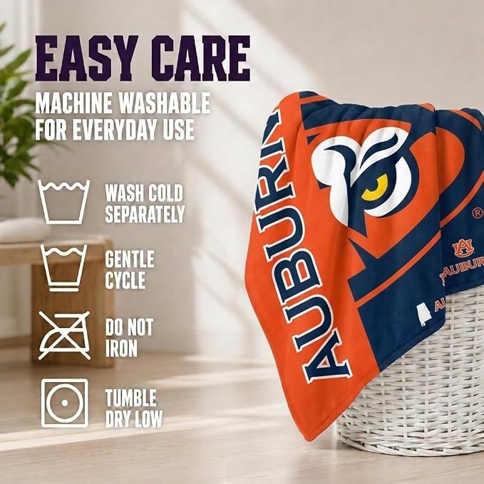 Proformance Home NCAA Auburn Tigers Endzone Ultra Soft Tailgate Throw