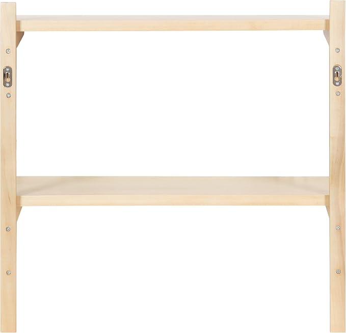 Kate and Laurel Meridien Modern Wood Shelves, 24 x 8 x 24, Natural Poplar, Transitional Two Tier Wall Shelf for Storage and Display