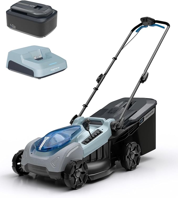 18-Inch Electric Lawn Mower, 40V Brushless Cordless Push Mower with 4.0Ah Battery & Charger, 2-in-1 Mulching/Bagging, 6-Position Height for Small to Medium Yards
