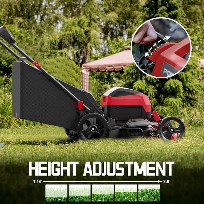 40V Cordless Electric Lawn Mower, 17" Brushless Push Lawn Mower with 4.0Ah Battery, 3-in-1 (Mulch/Bag/Side Discharge), 6 Height Positions & 46L Bag