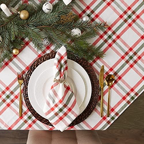 DII Jolly Christmas Tree Collection Holiday Table & Kitchen Décor, Tablecloth, 52x52, Christmas Plaid - Image 4