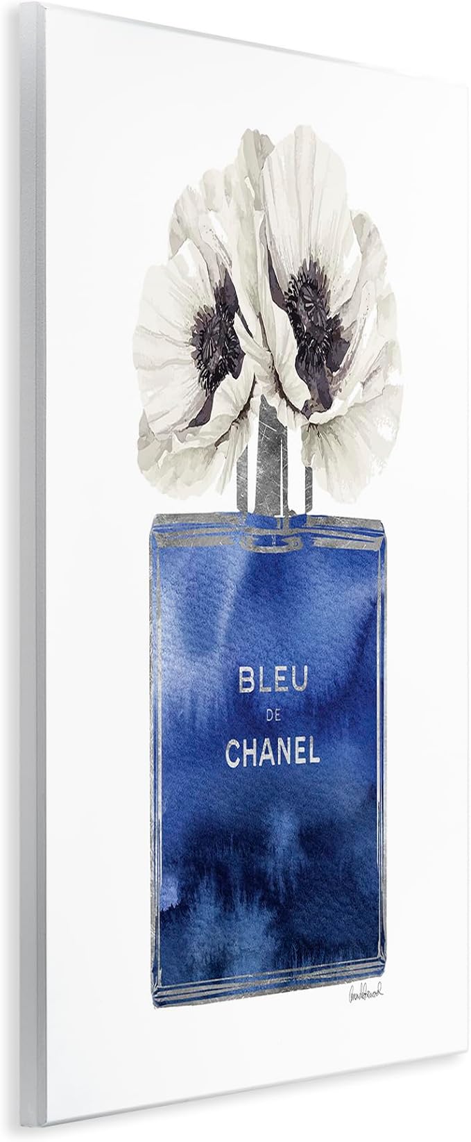Stupell Industries 'Blue Watercolor Floral Perfume'| Wall Plaque Art | Stupell Industries | 13 x 19 Inches, Easy to Hang and Sturdy, Made in USA, by Amanda Greenwood