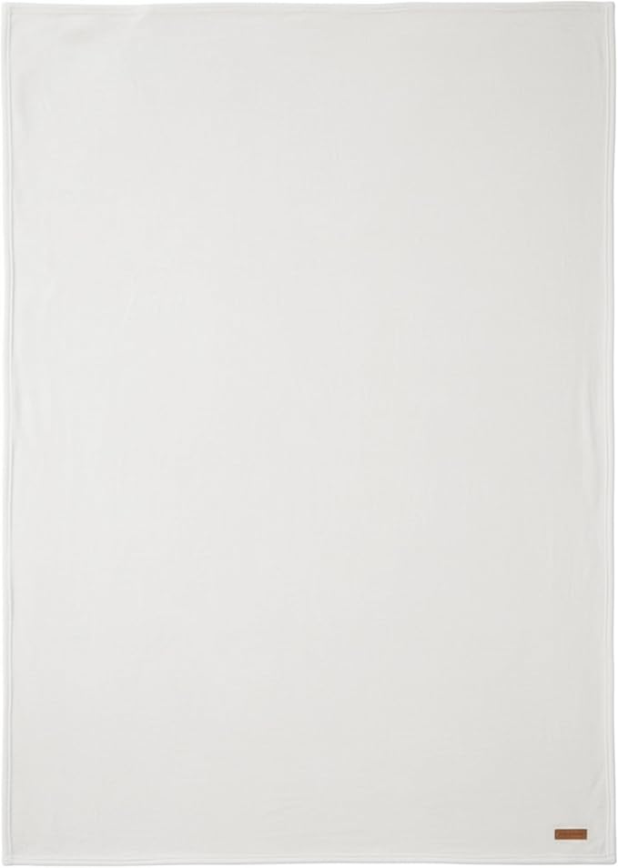 Lucky Brand Solid Plush Throw Blanket, Snowy White, 50"x70" | Soft, Cozy, Timeless Comfort