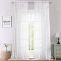 Lecloud White Sheer Curtains 108 Inches Long 2 Panels, Solid Airy Voile Extra by Lecloud