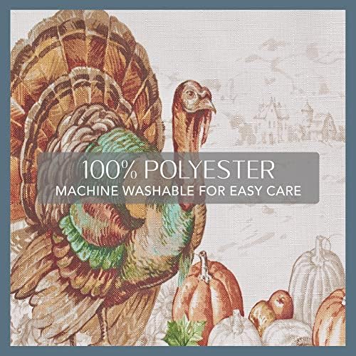 Holiday Turkey Bordered Fall Napkins, Set of 8, Multicolor - 17" W x 17" L - Image 4