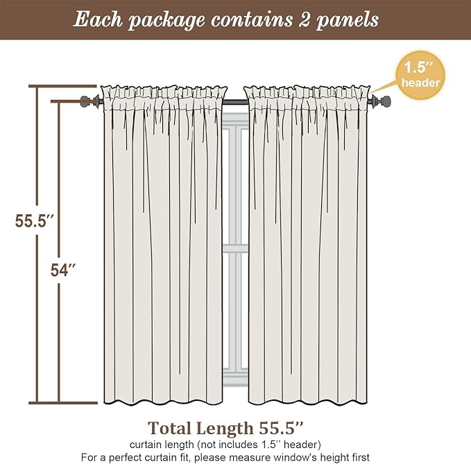 Chyhomenyc Charcoal Grey Sheer Curtains 54 Inch Length - Image 4