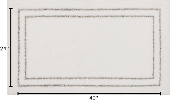 Mohawk Home Corona Casual Geometric White 2' X 3' 4" Machine Washable Bath Mat Perfect for Bathroom