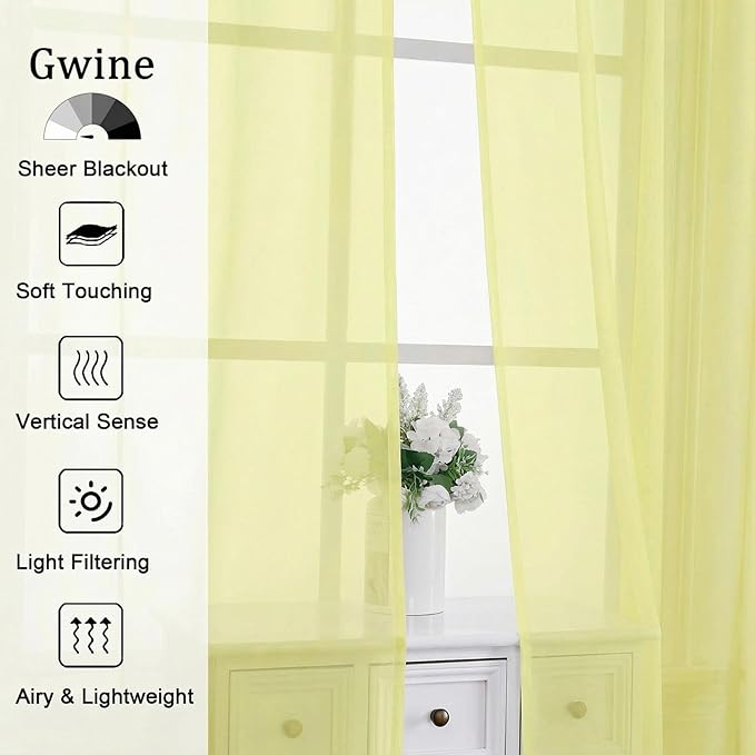 Gwine Extra Long Sheer Curtains 108 Inches Long - Image 4