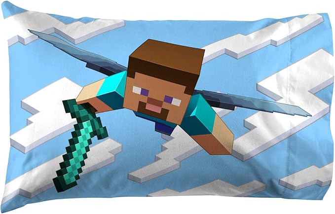 Minecraft Creeper Full Size Comforter Set 7 Piece Kids Bedding, Green | Video Gaming, Bed in a Bag, Comforter Sheets Shams Pillowcases, Official Product, Microfiber, Machine Washable, Boys Gift