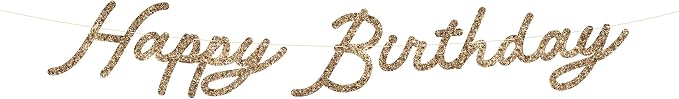 Meri Meri Personalizable Happy Birthday Banner Set (Pack of 1), 9' Birthday Party Garland Including Excess Cord