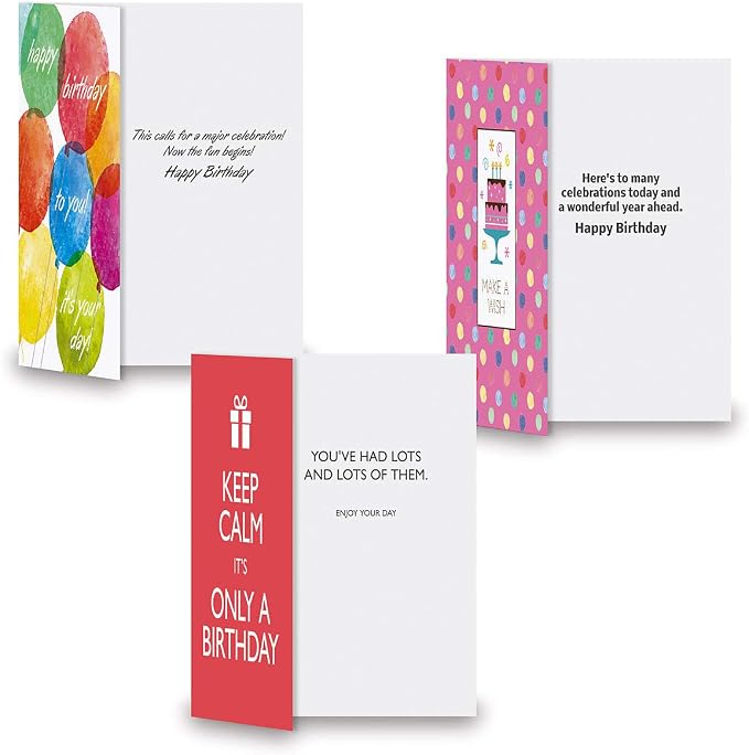 Current Festive Mega Birthday Greeting Card Value Pack – Set of 36 (18 Designs), Large 5 x 7 inches, Envelopes Included