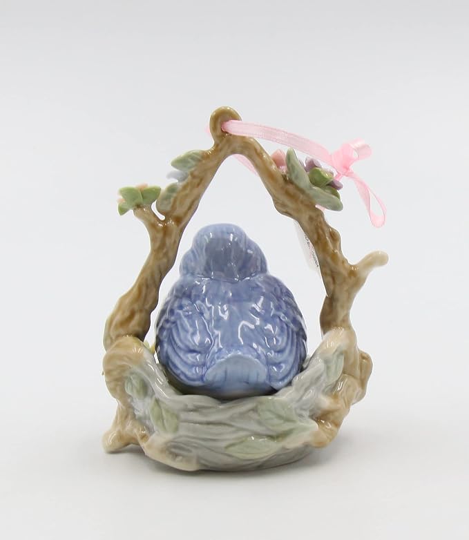 Cosmos SB49057 Fine Porcelain Blue Bird Ornament Figurine, 4-Inch