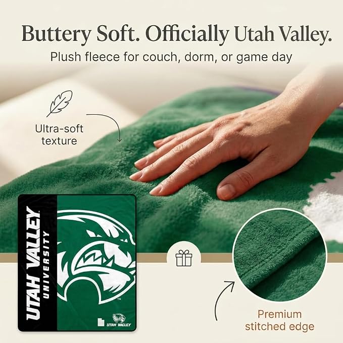 Proformance Home NCAA Utah Valley Wolverines Endzone Ultra Soft Tailgate Throw