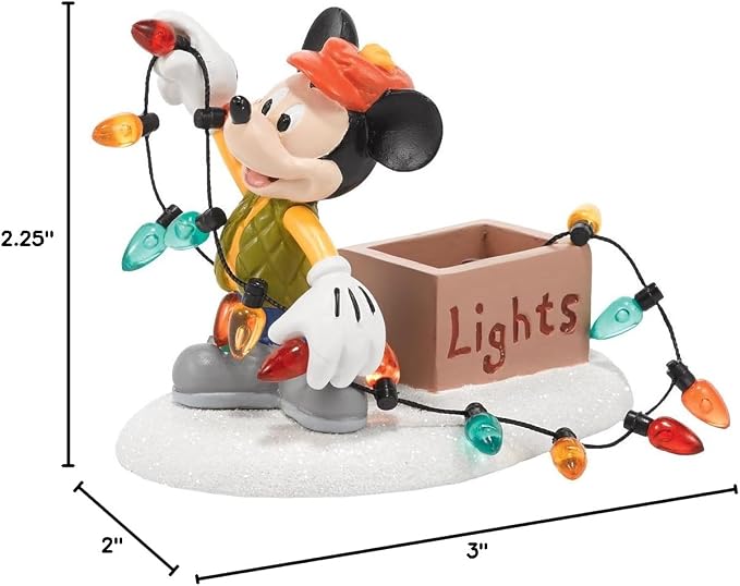 Department 56 Disney Village Mickey Lights Up Christmas Accessory, 2.25 inch