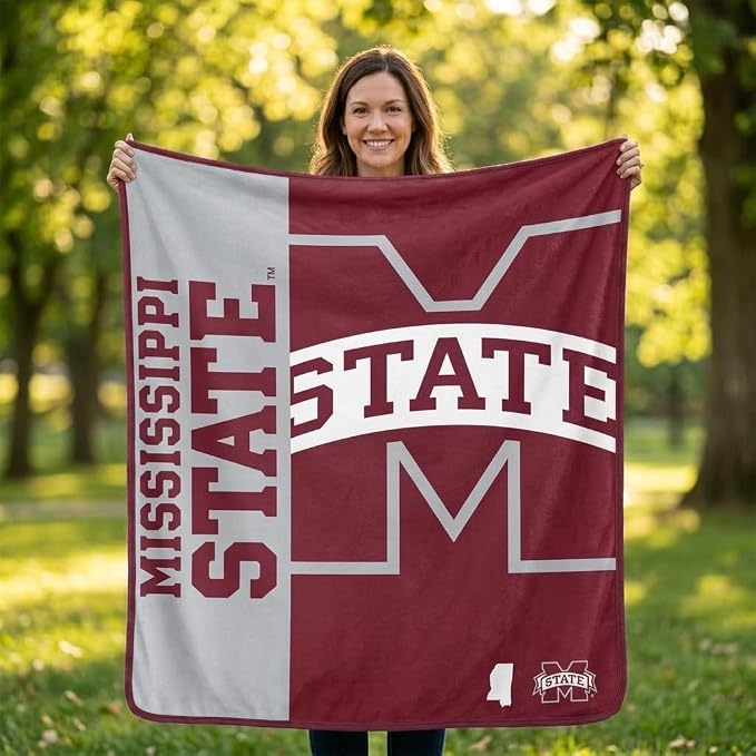 Proformance Home NCAA Mississippi State Bulldogs Endzone Ultra Soft Tailgate Throw
