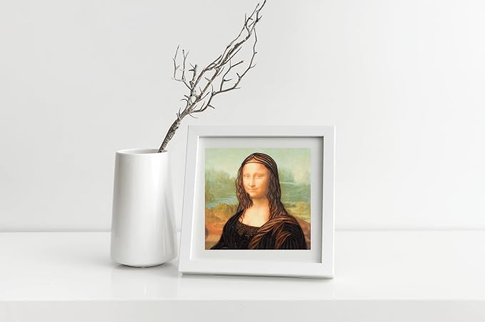 Leonardo da Vinci's Portrait of Mona Lisa (1503-1506), Quilling Art Greeting Card - Design Greeting Card for Birthday, Valentine's Day, Mothers Day, Spring, Fathers Day, Graduation, Wedding,