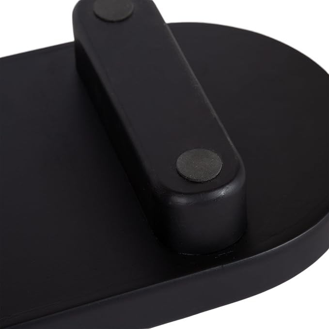 Kate and Laurel Planche Decorative Capsule Woven Tray with Solid Wood Frame; 27 x 8; Black; Modern Slim Wood Rectangle Serving Tray for Living Room