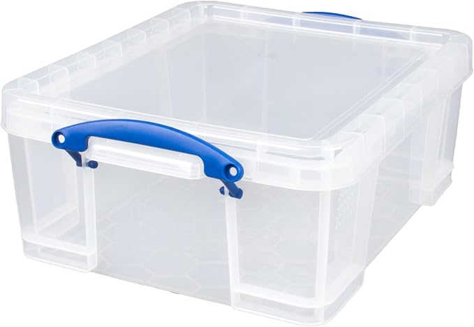 Really Useful Box 17L Plastic Storage Bins, 10 Pack | Containers with Snap Lids and Clip Lock, Clear