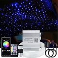 AKEPO Car Home Use APP+Twinkle+Music Fiber Optic Lights kit for Star Ceiling Sky Light, RGBW Light Engine + Optical Fiber Cable 150pcs 0.03in/0.75mm 6.5ft/2m + 28key RF Remote Control