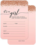 Andaz Press Blush Pink and Rose Gold Glitter Elegant Party Collection, 5x7-inch Invitations with Envelopes, It's a Girl!, 24-Pack, Double Sided Printing, Heavy Card Stock, Includes Envelopes