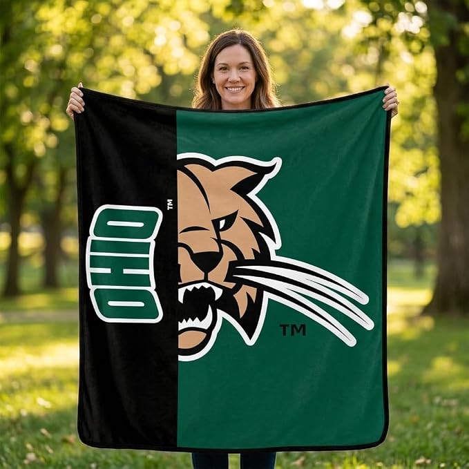 Proformance Home NCAA Ohio Bobcats Endzone Ultra Soft Tailgate Throw