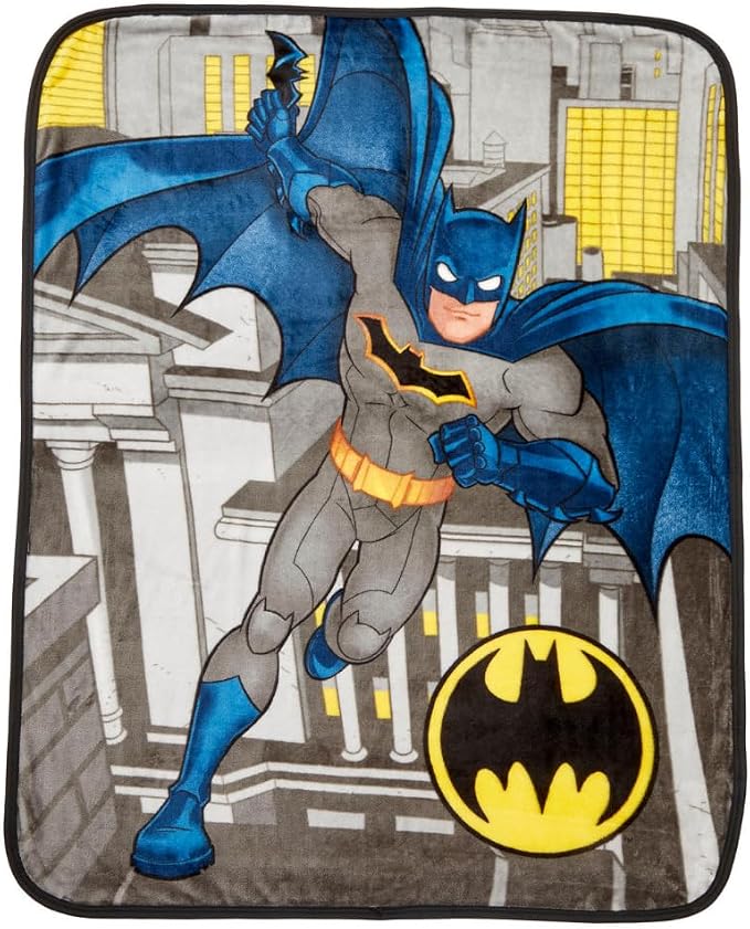 Batman DC Comics Kids Bedding Super Soft Silk Touch Throw, 40 in x 50 in, (Official Licensed Product) by Franco