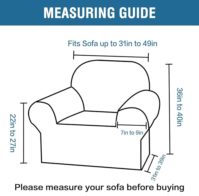 H.VERSAILTEX Stretch Velvet Armchair Cover Couch Covers 1 Cushion Chair Slipcover for Living Room Furniture Cover Crafted from Thick Comfy Rich Velour (Chair 31"-49", Bronze Brown)