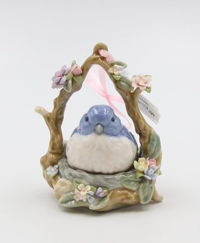 Cosmos SB49057 Fine Porcelain Blue Bird Ornament Figurine, 4-Inch