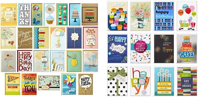 Hallmark All Occasion Handmade Boxed Set of Assorted Greeting Cards (Pack of 24) Assorted Birthday Greeting (12 Cards and Envelopes)