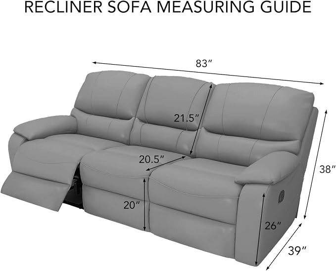 PureFit Super Stretch 3 Seats Recliner Sofa Couch Cover with Pocket | Non Slip Soft Sofa Slipcover, Washable Spandex Reclining Furniture Protector for Kids, Pets (Recliner Sofa, Grayish Green)