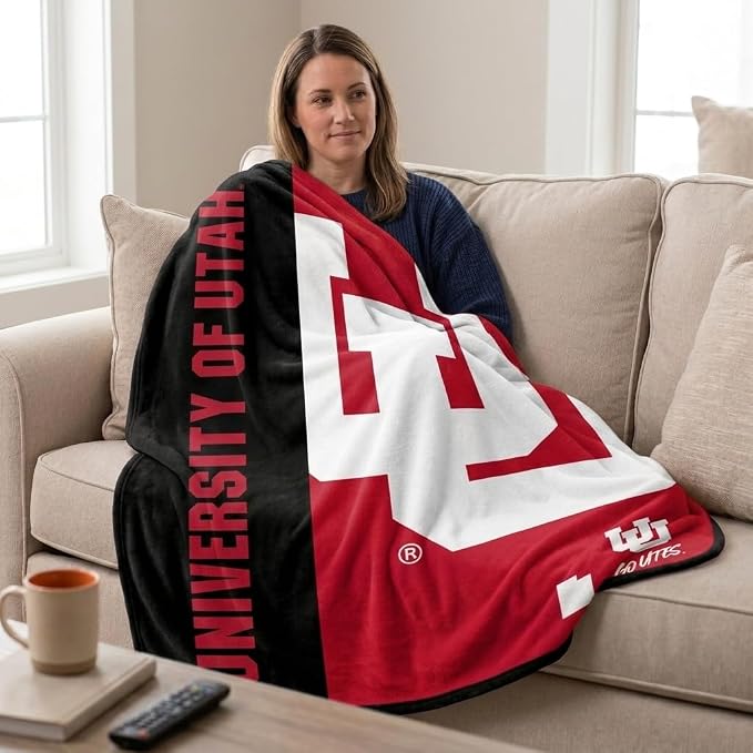 Proformance Home NCAA Utah Utes Endzone Ultra Soft Tailgate Throw
