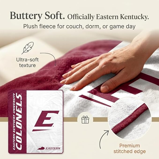 Pegasus Sports NCAA Eastern Kentucky Colonels Endzone Ultra Soft Tailgate Throw