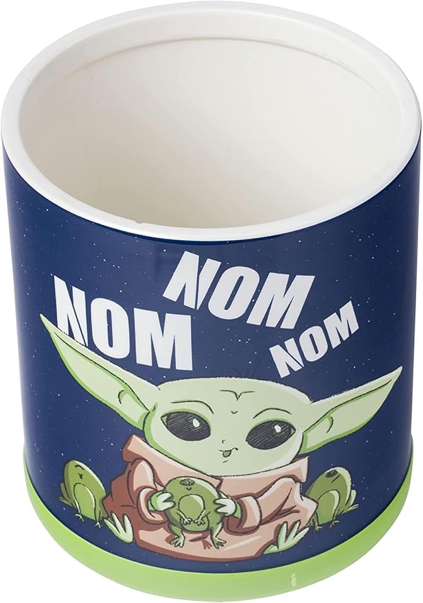 Silver Buffalo Star Wars Mandalorian Grogu Nom Nom, Ceramic Cookie Jar | Baby Yoda Eating Frog Eggs, The Child, Snack, Small Size