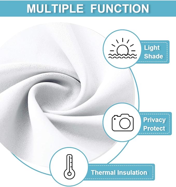 RYB HOME 2 Panels Doorway Curtains, Thermal Insulated Privacy Rod Pocket Easy Installation Drapes for Living Room Bedroom Dining Room, Width 34 by Length 80, Pure White