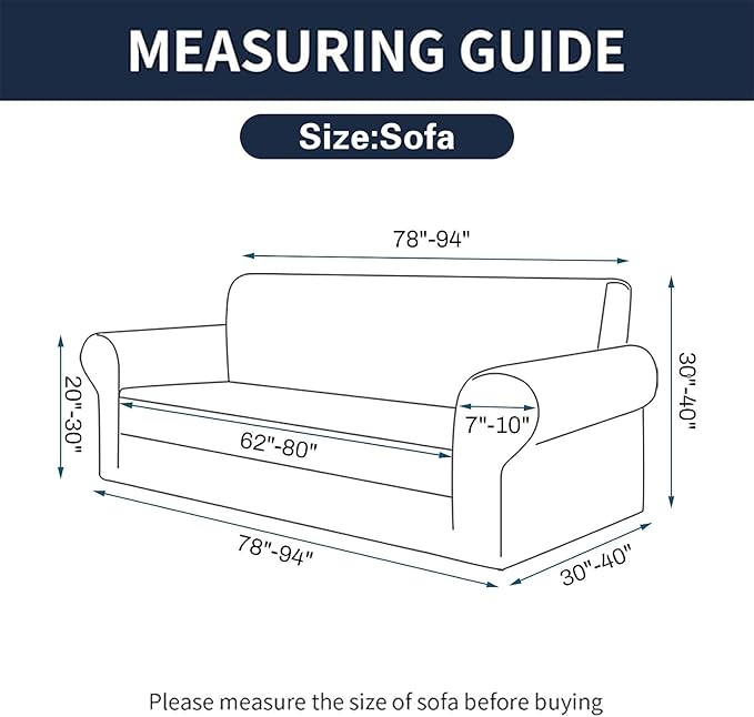 Cupuamon 2026 New Stretch Sofa Slipcovers Couch Cover for 3 Cushion Furniture Protector Sofa Covers with Elastic Bottom Jacquard Fabric Small Checks for Pets, Kids -Sofa, Dark Red