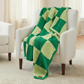 Wicked Elphaba Paul Tazewell Checkered Bedding Soft Cozy Feather Knit Intarsia Throw Blanket, 50 in x 60 in, (Officially Licensed Product) By Franco Collectibles
