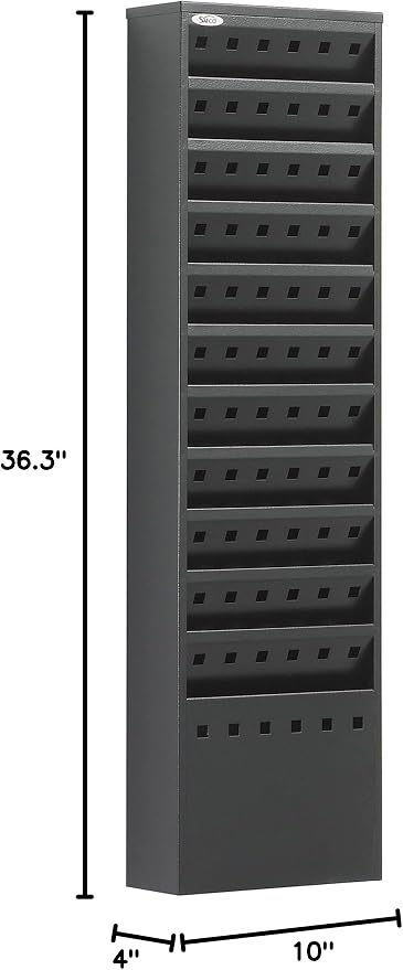 Safco 4321BL Steel Magazine Rack, 11 Pockets - Durable Wall Mounted Black Steel Construction with Optional Base - Perfect Office or School Resource Solution