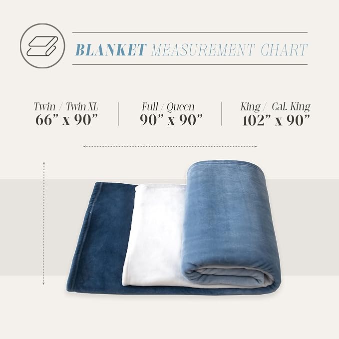 Elegant Comfort Luxury Velvety Feel Blanket, All-Season Lightweight Blanket, Ultra Plush, Soft, Cozy-Fuzzy Flannel Fleece for Couch, Sofa, Bed, Travel, Ombre Design, King/California King, Blue