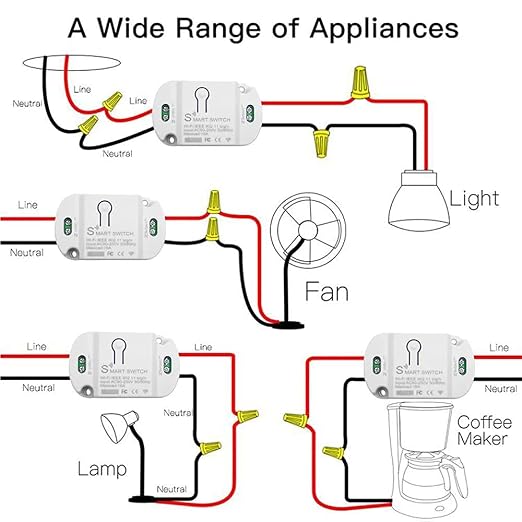 16A Basic Wireless Smart Switch，Wi-Fi Light Switch Compatible with Alexa & Google Home & SmartThings,FCC Certified,No Hub Required Support DIY Module (2 pcs)